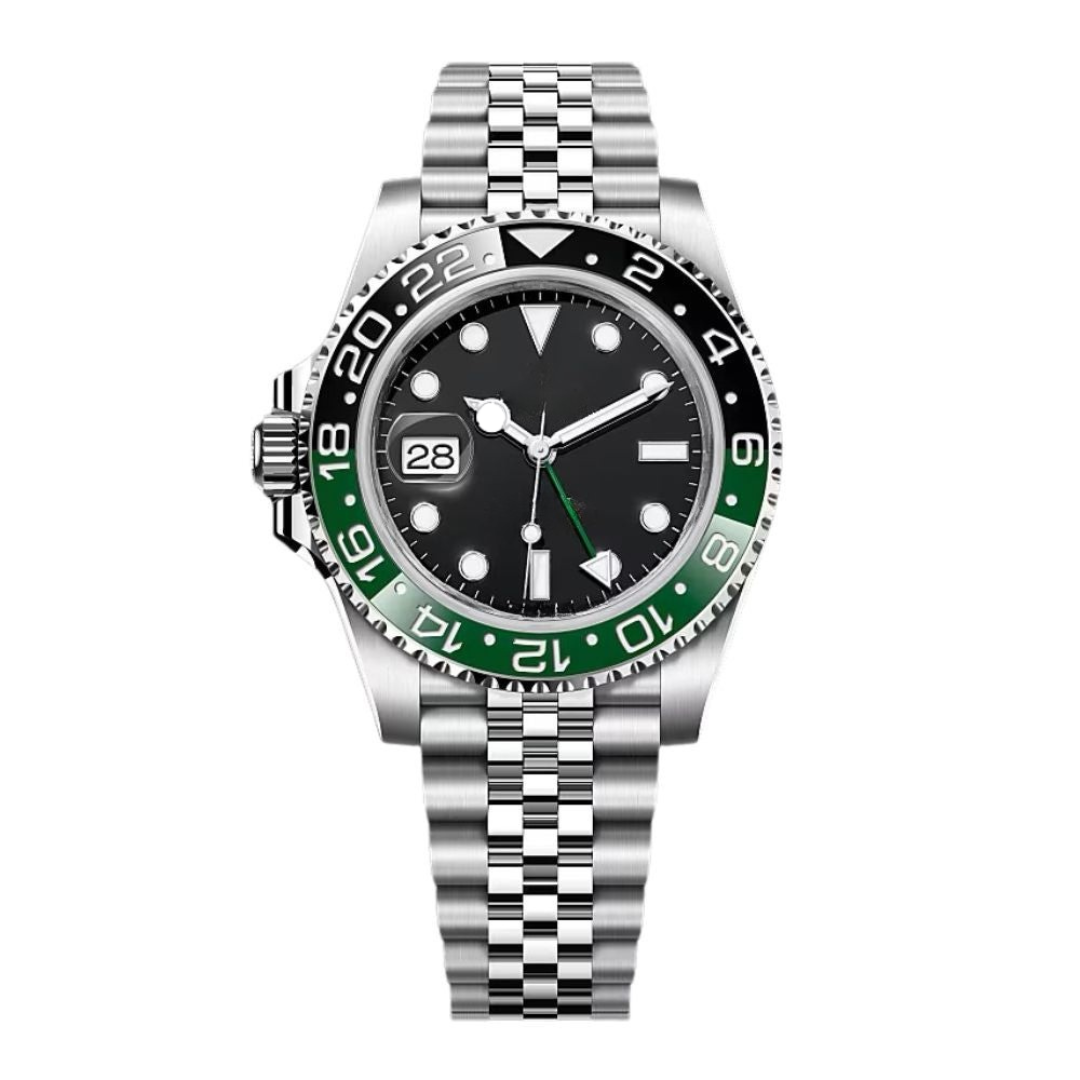 World Explorer GMT 40 – Black Dial | Stainless Steel Jubilee Bracelet