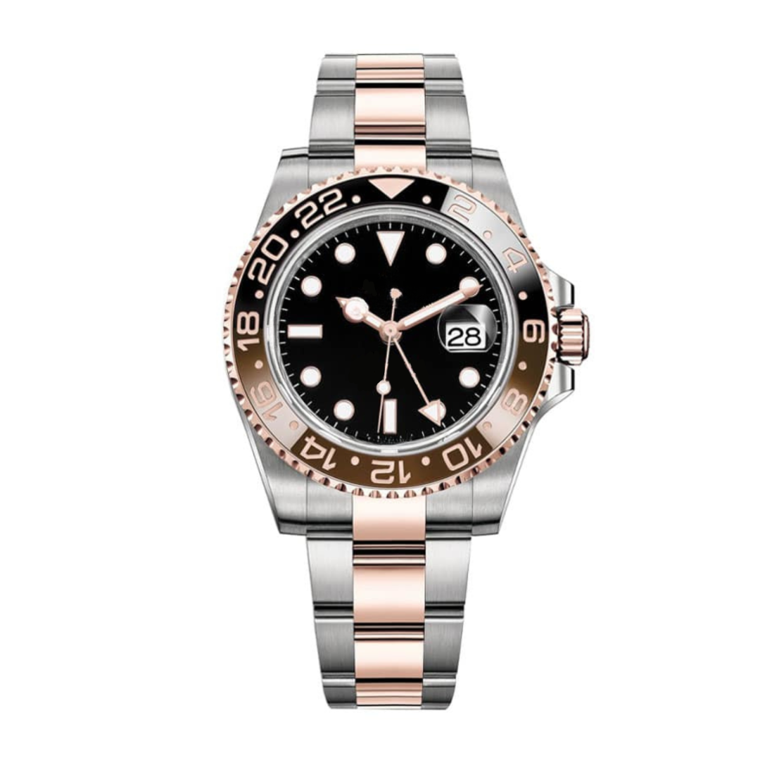 World Explorer GMT 40 – Black Dial | Bicolor Stainless Steel