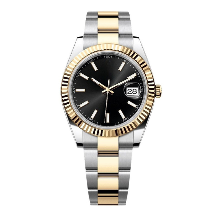 Classic Date 41 – Black Dial | Steel & Gold Tone Bracelet