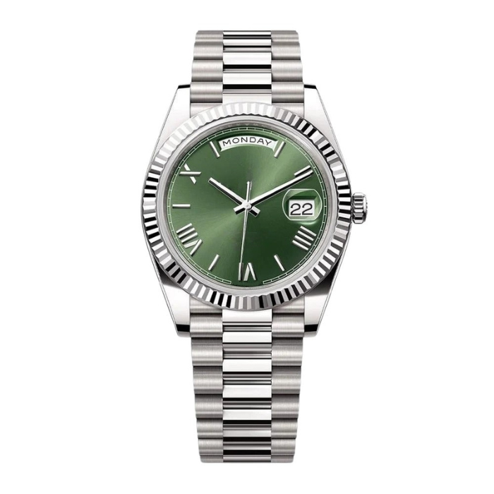 Executive Calendar 40 – Green Dial | Silver Tone Bracelet