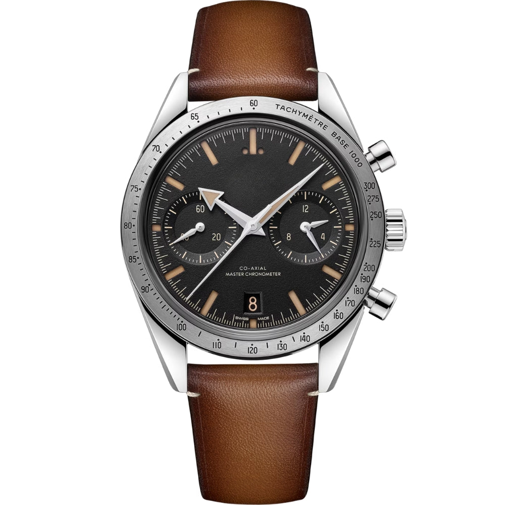 Racing Chrono Pro – Dark Dial | Brown Leather Strap