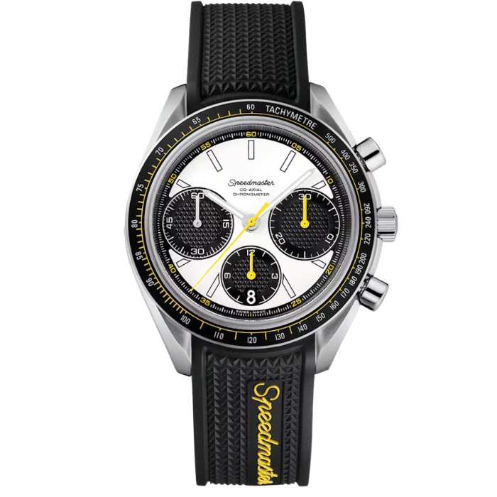Racing Chrono Pro – White & Black Dial | Yellow Accents