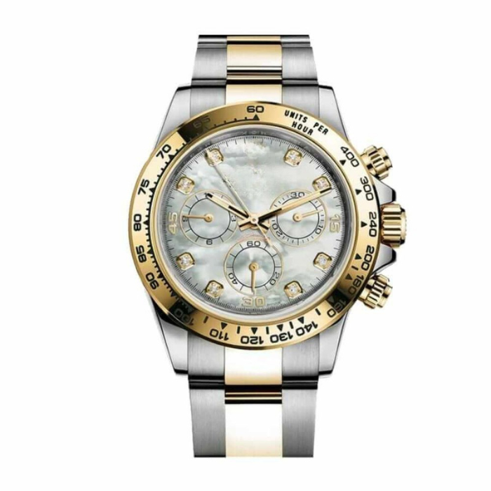 Speed Racing Chrono 40 – Light Textured Dial | Steel & Gold Tone Bracelet