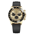 Speed Racing Chrono 40 – Champagne Dial | Gold Tone Case & Black Rubber Strap