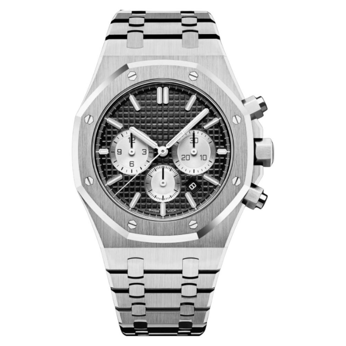 Octagon Sport Chrono 41 – Black Dial | Steel Bracelet