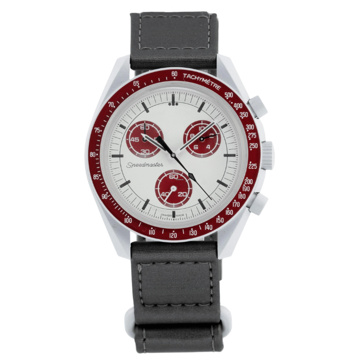 Celestial Chrono – White & Red Edition | Black Strap