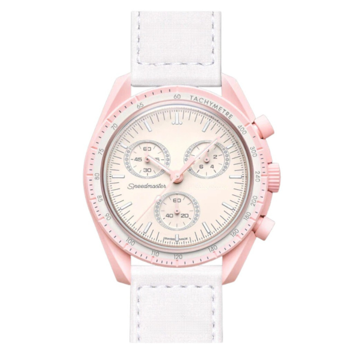 Celestial Chrono – Pink Edition | White Strap
