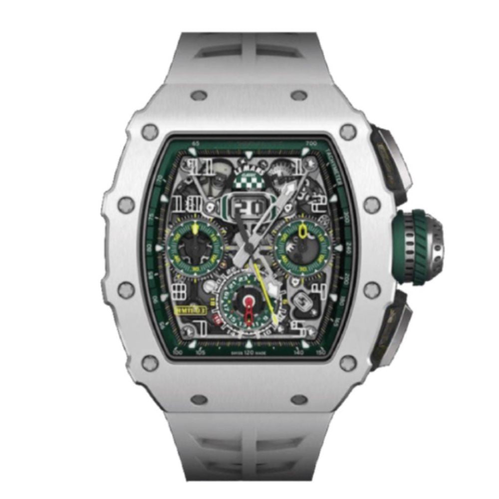 Tonneau Sport Skeleton – Silver & Green Edition | Black Strap
